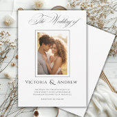 Elegantes Schwarz-Weiß-Hochzeitsempfang & Foto Einladung