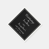 Elegantes Schwarz-Weiß-Hochzeitspapier Serviette (Ecke)