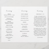 Elegantes Schwarz-Weiß-Hochzeitsprogramm Flyer (Vorne)