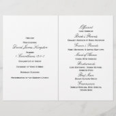 Elegantes Schwarz-Weiß-Hochzeitsprogramm für Wirbe (Rückseite)