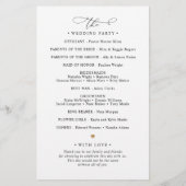 Elegantes Schwarz-Weiß-Hochzeitsprogramm mit Kalli (Rückseite)