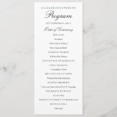 Elegantes Schwarz-Weiß-Hochzeitsprogramm Programm (Vorderseite)