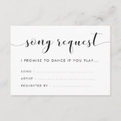 Elegantes Schwarz-Weiß-Hochzeitssong Begleitkarte (Vorderseite)