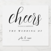 Elegantes Schwarz-Weiß-Hochzeitstil Alkoholflaschenetikett (Einzelnes Label)