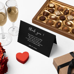 Elegantes Schwarz-Weiß-Hochzeitstil Dankeskarte