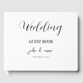 Elegantes Schwarz-Weiß-Hochzeitstil Gästebuch (Vorderseite)