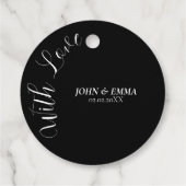 Elegantes Schwarz-Weiß-Hochzeitstil Geschenkanhänger (Rückseite)