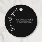 Elegantes Schwarz-Weiß-Hochzeitstil Geschenkanhänger (Vorderseite)