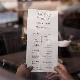 Elegantes Schwarz-Weiß-Hochzeitstil Programm