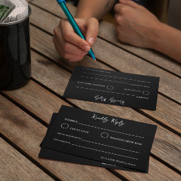 Elegantes Schwarz-Weiß-Hochzeitstil RSVP Karte