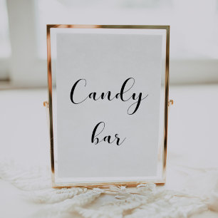 Elegantes Schwarz-Weiß-Hochzeitszeichen von Candy  Poster