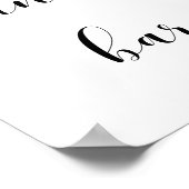 Elegantes Schwarz-Weiß-Hochzeitszeichen von Candy  Poster (Ecke)