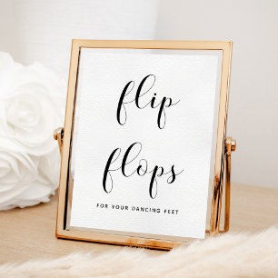 Elegantes Schwarz-Weiß-Hochzeitszeichen von Flip F Poster