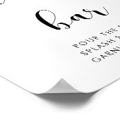 Elegantes Schwarz-Weiß-Hochzeitszeichen von Mimosa Poster (Ecke)