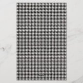 Elegantes Schwarz-Weiß-Houndstooth-Monogramm Briefpapier (Rückseite)