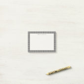 Elegantes Schwarz-Weiß-Houndstooth-Monogramm Post-it Klebezettel (Auf Schreibtisch)