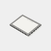 Elegantes Schwarz-Weiß-Houndstooth-Monogramm Post-it Klebezettel (angewinkelt)