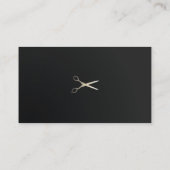 Elegantes Schwarz-Weiß-Imitat Gold Barber Visitenkarte (Rückseite)