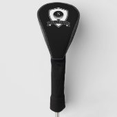 Elegantes Schwarz-Weiß-Initial-Monogramm Golf Headcover (Vorderseite)