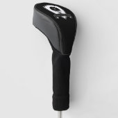 Elegantes Schwarz-Weiß-Initial-Monogramm Golf Headcover (angewinkelt)