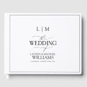 Elegantes Schwarz-Weiß-Kalligraphie-Monogramm Gästebuch (Vorderseite)