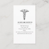 Elegantes Schwarz-Weiß-Kardiologe Doctor Foto Visitenkarte (Rückseite)