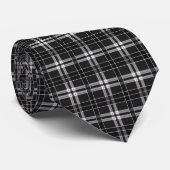 Elegantes Schwarz-Weiß-Karo Krawatte (Gerollt)