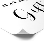 Elegantes Schwarz-Weiß-Karten & Geschenke Hochzeit Poster (Ecke)