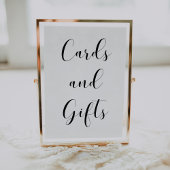 Elegantes Schwarz-Weiß-Karten & Geschenke Hochzeit Poster