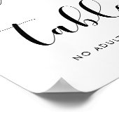 Elegantes Schwarz-Weiß-Kids-Tafel Hochzeitszeichen Poster (Ecke)