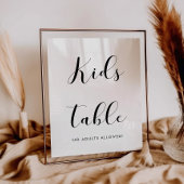 Elegantes Schwarz-Weiß-Kids-Tafel Hochzeitszeichen Poster