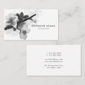 Elegantes Schwarz-Weiß-Kirschblossom Visitenkarte (Vorne/Hinten)