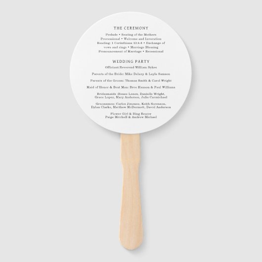 Elegantes Schwarz-Weiß-Klassikprogramm Fächer (Rückseite)