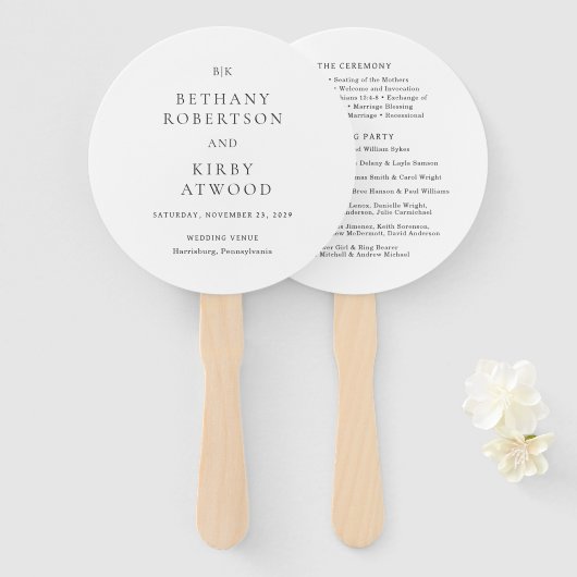 Elegantes Schwarz-Weiß-Klassikprogramm Fächer (Vorne und Hinten)