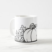 Elegantes Schwarz-Weiß-Leaf-Tasse-Design Kaffeetasse (Vorderseite Links)