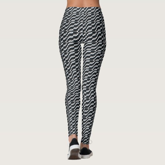 Elegantes Schwarz & Weiß Leggings (Rückseite)