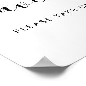 Elegantes Schwarz-Weiß-Lieblings-Hochzeitszeichen Poster (Ecke)