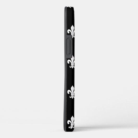 Elegantes Schwarz-Weiß-Lilie-Muster Case-Mate iPhone Hülle (Rückseite / Rechts)