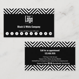 Elegantes Schwarz-Weiß-Logo Social Media Aufruf Treuekarte