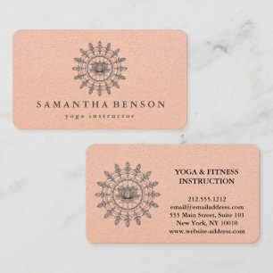 Elegantes Schwarz-Weiß-Lotusblumen-Logo Yoga Visitenkarte