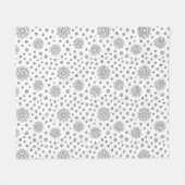 🖤 elegantes Schwarz-Weiß-Mandala-Muster Fleecedecke (Vorderseite (Horizontal))