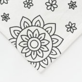 🖤 elegantes Schwarz-Weiß-Mandala-Muster Fleecedecke (Ecke)