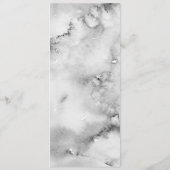 Elegantes Schwarz-Weiß-Marmor-Hochzeit Programm (Rückseite)