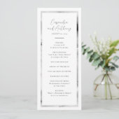 Elegantes Schwarz-Weiß-Marmor-Hochzeit Programm (Stehend Vorderseite)