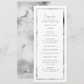 Elegantes Schwarz-Weiß-Marmor-Hochzeit Programm (Vorne/Hinten)