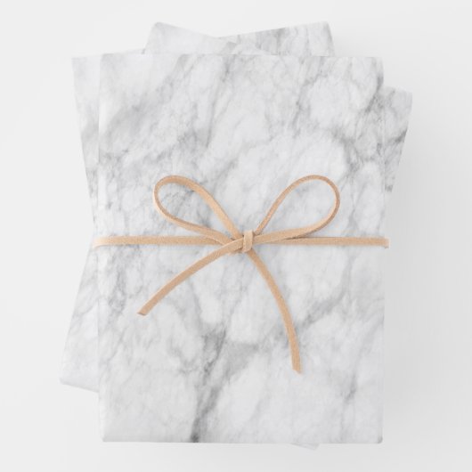 Elegantes Schwarz-Weiß-Marmor-Muster Geschenkpapier Set (Beispiel)