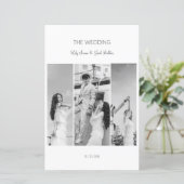 Elegantes Schwarz-Weiß-Menü für Fotosammlungen (Stehend Vorderseite)