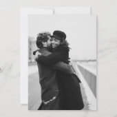 Elegantes Schwarz-Weiß-Minimal-Foto Hochzeit Einladung (Rückseite)