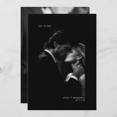 Elegantes Schwarz-weiß-Minimal-Foto Save the Date Einladung (Vorne/Hinten)