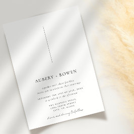 Elegantes Schwarz/Weiß Minimalistisch Einfache Hoc Einladung